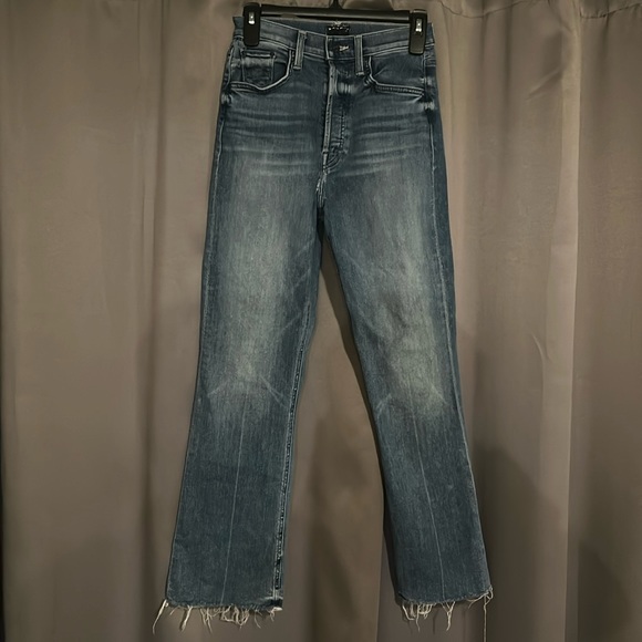 MOTHER jeans w/ slight tear below button fly closure. Tripper ankle fray,size 27 - Picture 1 of 6